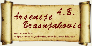 Arsenije Brašnjaković vizit kartica